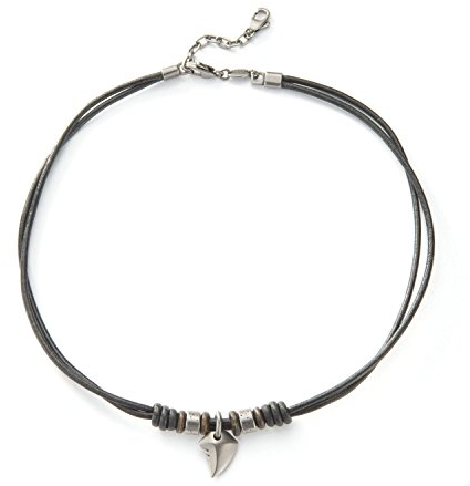 Fossil Herrenschmuck aus edelstahl, 42cm + 5cm Verlängerung, Anhänger: 15 x 13 mm