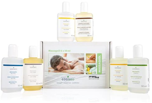 Probierset Massageöl, Massage Öl, Massageöle, Physiotherapie 6 Flaschen à 50 ml