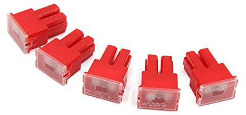 uxcell 50A 32V Car Pacific Type PAL Female Terminals Slow Blow Slot Fuses Red 5pcs
