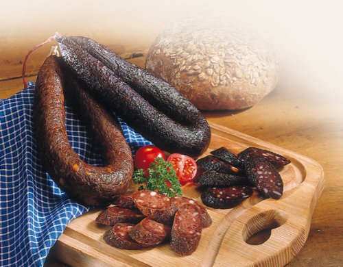 Hausgemachte Rotwurst im Ring | Stück ca. 260g | Traditionell hergestellte Delikatesse für Feinschmecker