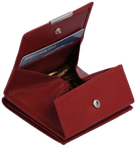 LOUANA Wiener Schachtel Echt-Leder, cherry, 10x9cm