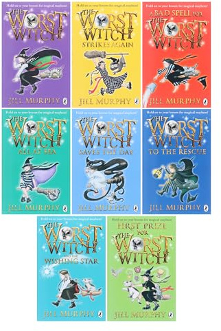 Jill Murphy The Worst Witch Collection 8 Books Set,(The Worst Witch,The Worst Witch to the Rescue,The Worst Witch Strikes Again,The Worst Witch All at Sea A Bad Spell for the Worst Witch, Fun with the worst withch and Witch and The Wishing Star