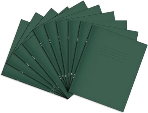 Rhino 8 x 6,5 Schulhefte, 48 Seiten/8 mm, liniert mit Rand, Notizbuch, 10 Stück, Schreibbuch, Büro & Schule, Schreibwaren, Dunkelgrün