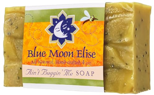 Blue Moon Elise Ain't Buggin Me Citronella Bar Soap for Men and Women, Natural Handmade Soap with Pure Citronella Essential Oils, Soap Bar for Camping and Outdoor Activities