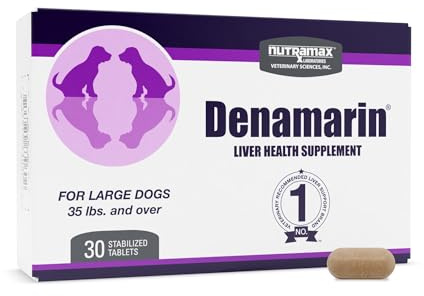 Nutramax Denamarin for Large Dogs, Liver Health Supplement with S-adenosylmethionine (SAMe) plus Silybin, Liver Support for Dogs, Coated Tablets, 30 Count