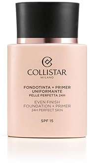 Collistar Fondotinta + Primer Uniformante SPF 15 n. 3 Sabbia, 2 in 1 Waterproof, Texture Cremosa ad Azione Uniformante, per Tutti i Tipi di Pelle, 35 ml
