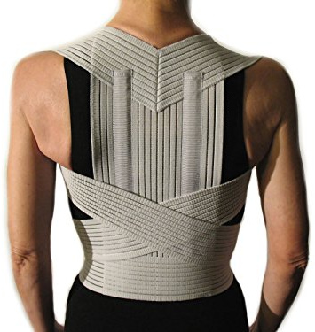 RADDRIZZASCHIENA STECCATO -Grigio, XL (98-108 cm.)- Correttore Posturale per Uomo e Donna, Fascia Posturale Spalle e Schiena, Busto Postura Anti Cifosi, Raddrizza Spalle - UNISEX