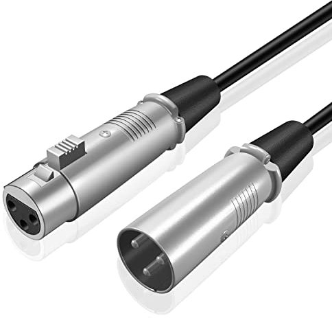 TNP XLR Microphone Cable - 3 Pin Male to Female XLR Cable Audio Connector - Balanced Mic Cord Adapter Converter Professional Interconnect for Studio, Stage, and Broadcast Applications, 35 ft