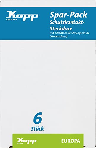 Kopp Europe skyddskontakthylsor med ökat kontaktskydd, 6-pack, 117901050