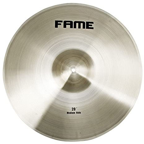 Fame Starter Ride 20 Zoll Brass Cymbal, Ideal für Einsteiger, Langlebige Messinglegierung, Helle Soundqualität, Schnelle Ansprache, Langes Sustain, DRU0019470-000