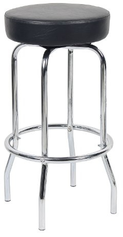 Boss Office Products Chrome Bar Stool in Black