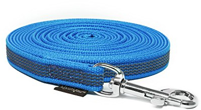 Mystique® Gummierte Schleppleine 15mm ohne Handschlaufe Standard Karabiner blau 7,5m