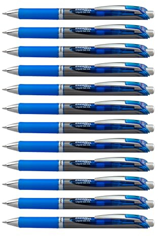 Vätskelbläckrulle 0,5 mm blå metallspets, påfyllbar, 12-pack