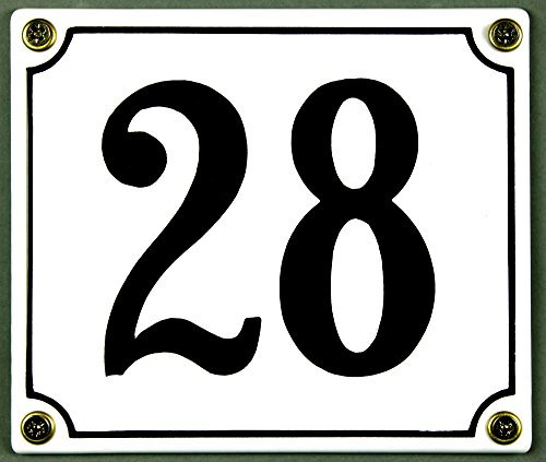 Buddel Bini Wetterfestes Emaille Hausnummernschild 28 12 x 14 cm, sofort lieferbar, weiß