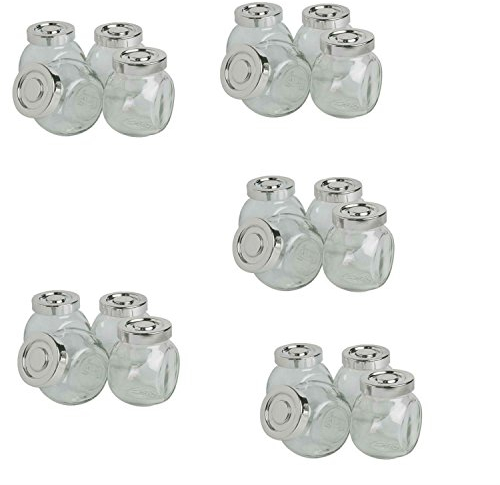 PACK OF 20 GLASS JAR SET KITCHEN STORAGE HERBS SPICES SWEETS