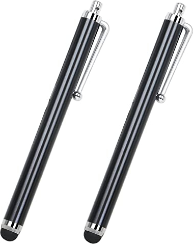 2PC Black Smart Phone Pen Stylus, Silicone Tip Pens for Touch Screen Devices, Compatible with Tablets, Mobile Phones, Laptops, iPad, iPhone, Samsung Galaxy Note/Tablet, Android - By TRIXES