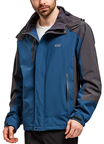 Diamond Candy Men's Hooded Waterproof Jacket Lightweight Rain Jacket Outdoor Casual Sportswear