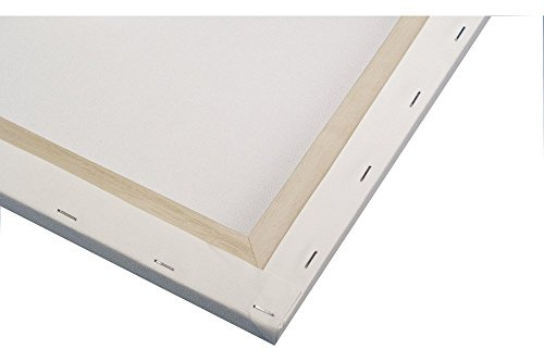 Rayher Keilrahmen, Set 3 Stück, 50 x 70 cm, Rahmentiefe 1,7 cm, weiß, 100% Baumwolle, 330g/qm, 2fach grundiert, säurefrei, malfertig handbespannt, für Öl- und Acrylfarben, 6167400