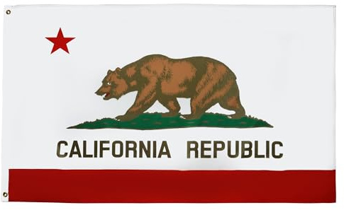 AZ FLAG - Drapeau Californie - 150x90 cm - Drapeau Californien 100% Polyester Avec Oeillets Métalliques Intégrés - Pavillon 110 g