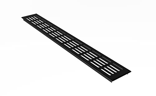 Lüftungsgitter Aluminium Stegblech - Schwarz pulverbeschichtet - Breite 80 mm - Länge 1000 mm -
