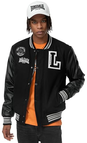 Lonsdale Collegejacka för män, svart, L