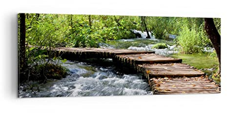 ARTTOR Impression sur Toile Moderne 140x50 cm Paysages Forêt - 0356 | Parc Nature Arbres Moderne Tableau Décoratif Grand Décoration Murale Art Mural Toile Imprimée Salon Chambre Cuisine ARTTOR