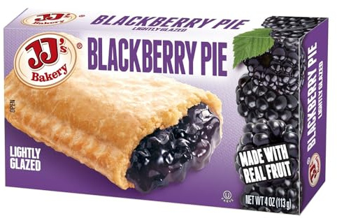 JJ's Bakery Blackberry Snack Pies, Individual Dessert, Fresh-Baked, Perfect for Snacks, Nut-Free, Kosher Parve, 4 Oz Each (Pack of 6)