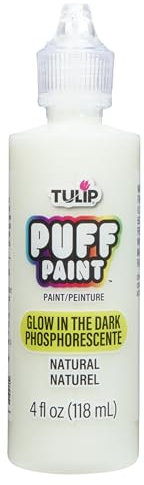 Tulip Puff Glow In The Dark Fabric Paint, Permanent Craft Paint for Clothes, DIY Projects, Notoxic, 4 fl oz, Glow Natural