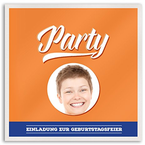 (50 x) Einladungskarten Geburtstag Zwieback Verpackung mit Bild Einladungen