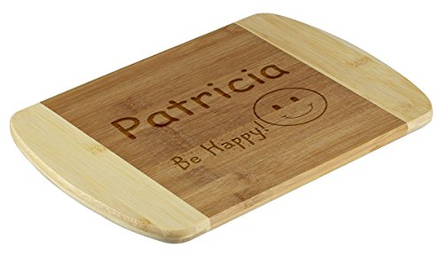 polar-effekt Frühstücksbrettchen aus Bambus mit Gravur - Personalisiert mit Namen - Schneidebrett 23 x 15 cm - Motiv Gute Laune Brettchen