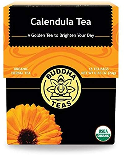 Buddha Teas - Organic Calendula Flower Tea - Herbal Tea - For Health & Wellbeing - Supports Immune & Digestive Health - Clean Ingredients - Caffeine Free - OU Kosher - 18 Tea Bags (Pack of 1)