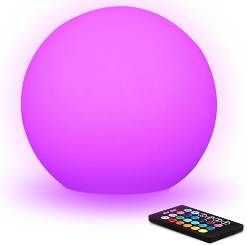 Mr.Go 10 Ultra-Fun Waterproof RGB Color-Changing LED Ball Light Orb Globe Lamp, Dimmable 16 Colors 4 Modes, Ideal for Kids Night Light Party Outdoor Pool Garden Patio Ambient Decorative Lighting