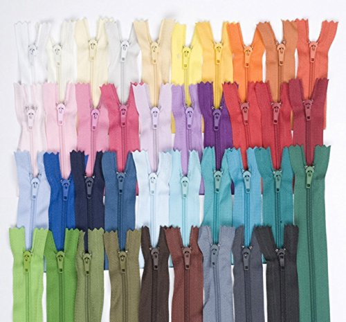 39 Reißverschlüsse 18 cm verschiedene Farben Creme