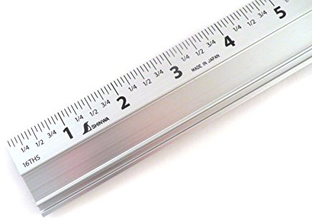 Shinwa 12 Extruded Aluminum Cutting Rule Ruler Gauge with Non slip rubber Backing 33279