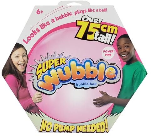 Wubble Super Bubble Ball - Pink | Looks Like a Bubble, Plays Like a Ball! | Inflates to 80cm Tall | Pump not Included | Outdoor Garden Toys | Ages 6+