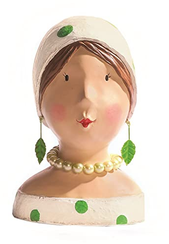 baden import Aufsteller Deko Kopf Frauenkopf Ladykopf mit grünen Punkten Büste Figur