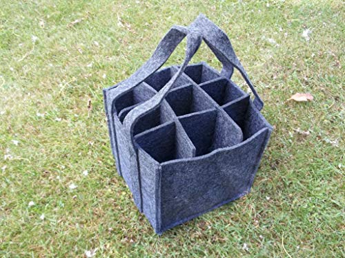 Flaschenkorb, Flaschenträger aus 6mm Filz für 9 x 0,5L Flaschen oder 5 x 0,75-1L Flaschen