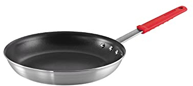 Tramontina Professional 12-Inch Non Stick Large Frying Pan, Heavy-Gauge Aluminum Skillet with Reinforced Nonstick Coating, Red Handle, Dishwasher and Oven Safe
