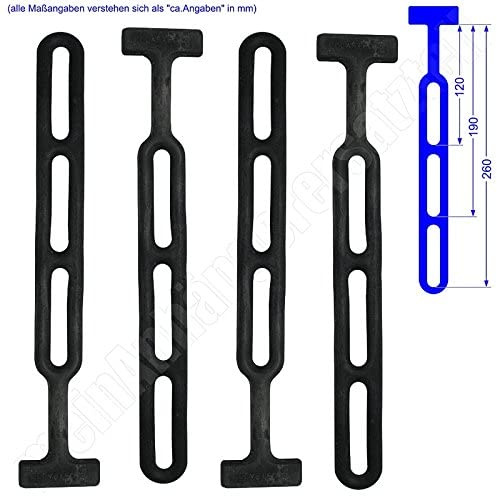 meinAnhängerersatzteil 4X Gummispanner Bänder für PKW Anhänger Plane Anhängerabdeckungen schwarz 260 mm