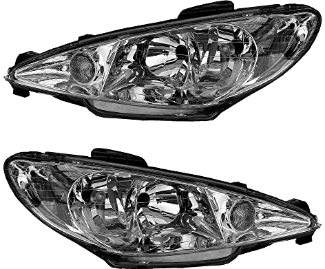 BESTPRICE 2x faros Faros delanteros Faros principales izquierda + derecha Compatible con PEUGEOT 206 CC (2D), 206 Hatchback (2A/C), 206 SW (2E/K)