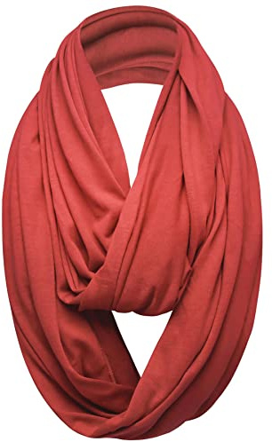 Basic Sense Cotton Rich Jersey Snood Scarf Plain Long Tube Neck Warmer for Unisex