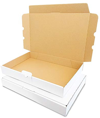 verpacking Maxibriefkartons 350 x 250 x 50 mm Maxibrief MB-5 Weiß Versand Post Faltschachtel DIN A4 | B4 (Innenmaß 340 x 245 x 46 mm) Versandschachtel Büchersendung (50 Stück)