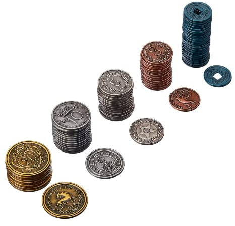 Stonemaier Games, Scythe: Metal Coins Upgrade Pack, Board Game, 1 to 5 Players, Ages 14+, 90 to 120 Minutes Playing Time