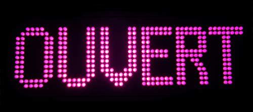 Enseigne lumineuse à LED OUVERT Rose 60x30x2.5cm