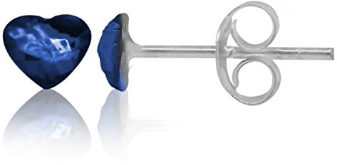 Cristal boucles d'oreilles Chic-coeur net verre bleu 4 mm Ø facettes mousseux argent sterling 925