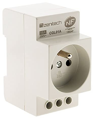 Zenitech - Presa Modulare 2P+T NF - Fissaggio Diretto su Quadro Elettrico - Ottimizzazione Spazio con 2 Moduli - Compatibile Circuiti 230V/50Hz - Connessione per Messa a Terra - Bianco