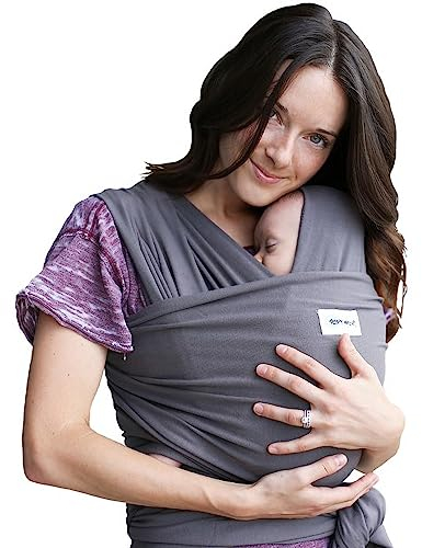 Sleepy Wrap Baby Carrier Newborn to Toddler (7-35 lbs/3-15 kg) - Hands-Free & Hip-Healthy Baby Wrap Carrier, Machine-Washable & Breathable (Dark Grey)