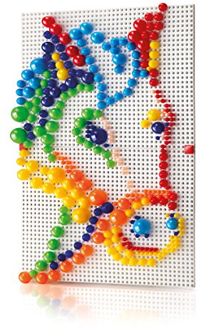Quercetti FantaColor Modular 2 con Chiodini per Bambini, Grandi e Bellissimi Mosaici per Bambini Giochi Creativi ed Educativi da 4 a 8 Anni Motricità Fine e Pensiero Creativo Made in Italy