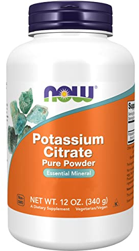 Now Foods, Potassium Citrate (Citrato di potassio), 340 g di Polvere vegana, Testato in Laboratorio, Minerali, Potassio, Senza Glutine, Senza Soia, Vegetariano