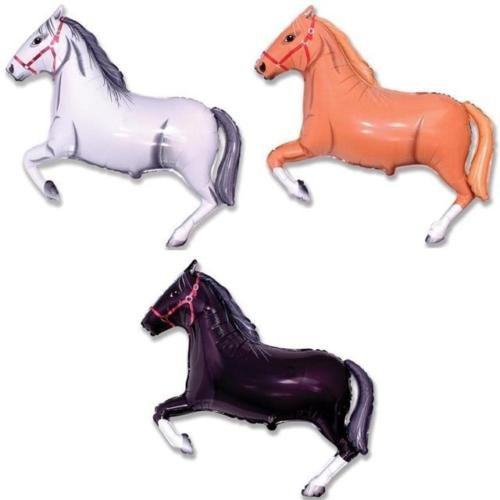 Missy Moo Horse Shaped 26 Foil Balloons (3 Pack, 1 of Each Colour)